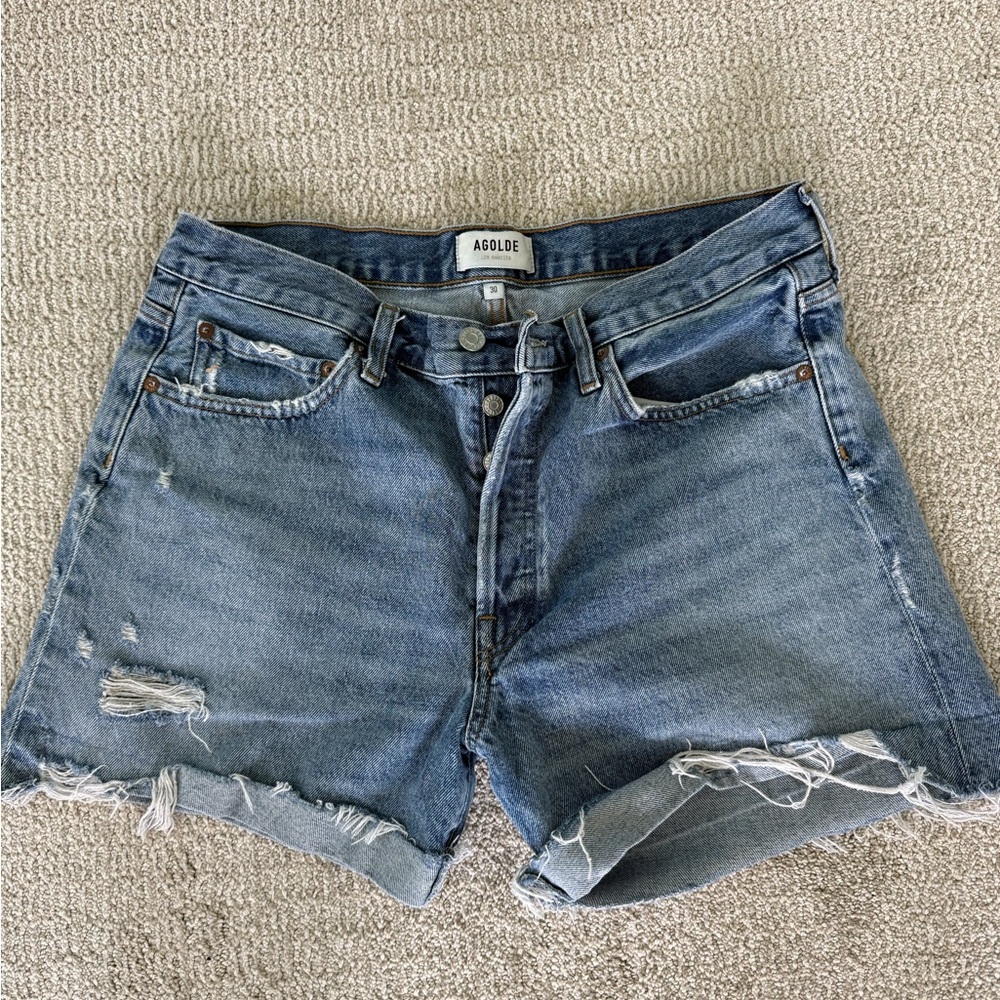 Agolde Parker Cuff Denim Shorts